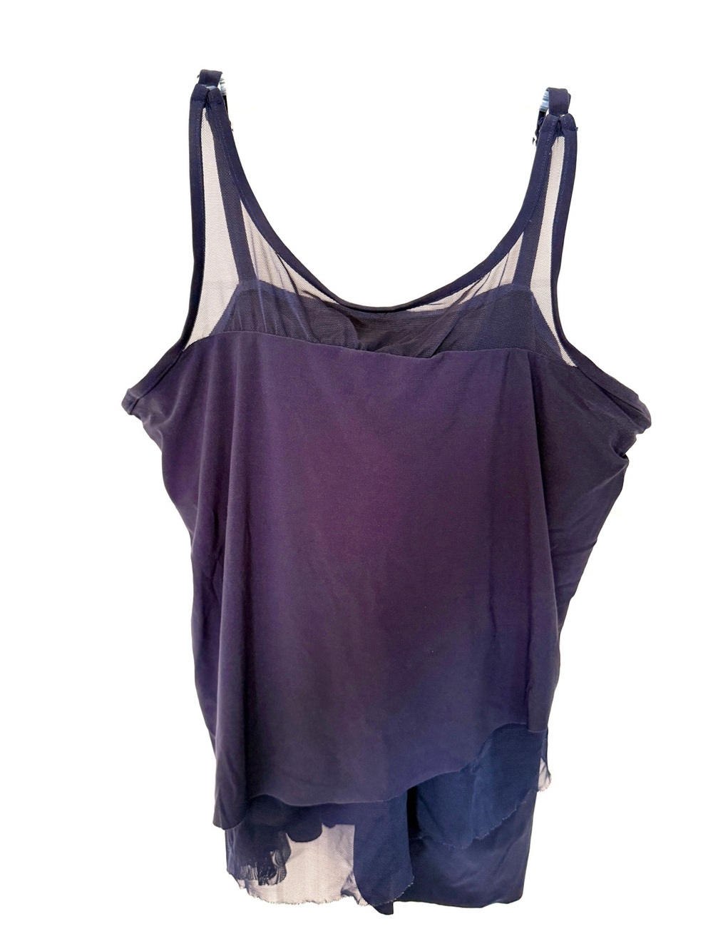Miraclesuit Navy Purple Mesh Trim Swim Tankini 14
